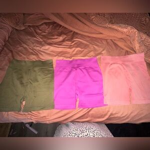 Kohl's Women's Bike Shorts - Green, Pink, and Peach